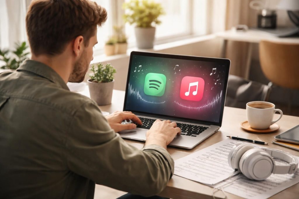 distrokid vous permet de distribuer facilement votre musique sur spotify, apple music et d'autres plateformes de streaming, pour atteindre un large public rapidement.