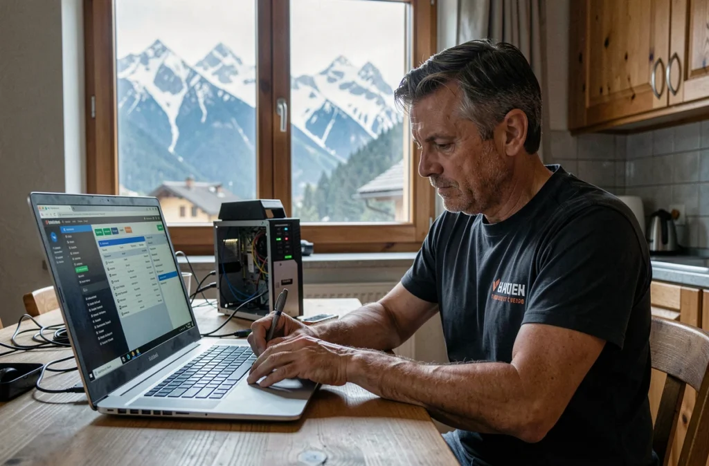 Technicien de Dépannage Informatique 73 intervenant à domicile avec vue sur les Alpes savoyardes